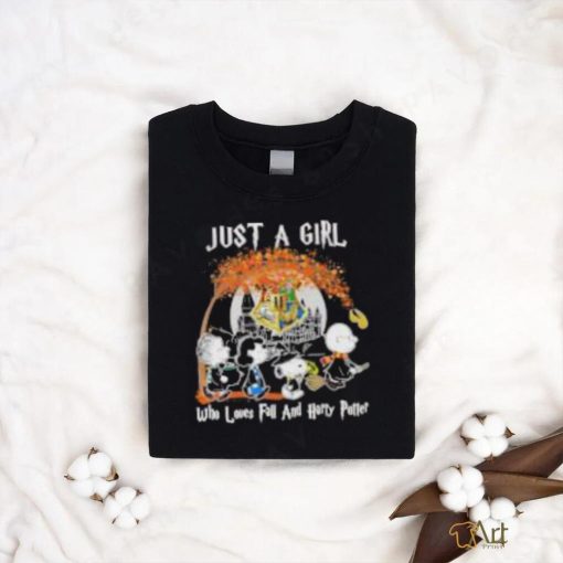 The Peanuts Just A Girl Who Loves Fall And Harry Potter Shirt