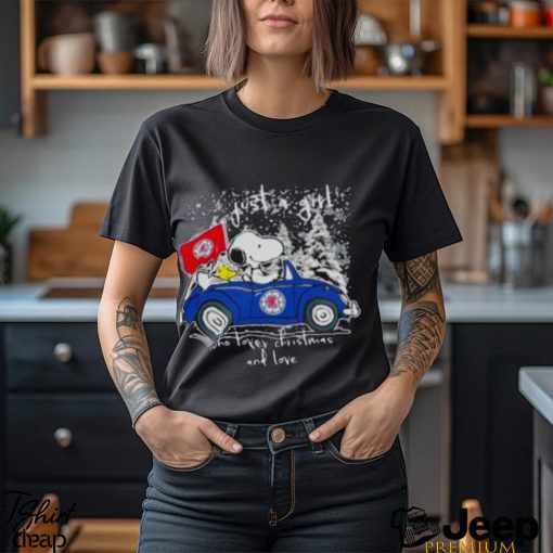 The Peanuts Snoopy And Woodstock Just A Girl Who Love Christmas And Love LA Clippers Shirt