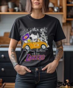 The Peanuts Snoopy And Woodstock Just A Girl Who Love Christmas And Love Lakers Shirt