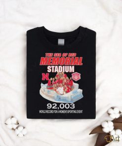 The Sea of Red Memorial Stadium Nebraska Volleyball 92003 World Record for a women’s sporting event shirt