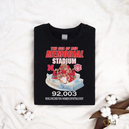 The Sea of Red Memorial Stadium Nebraska Volleyball 92003 World Record for a women’s sporting event shirt