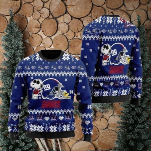 The Snoopy Football Helmet New York Giants Ugly Christmas Sweaters