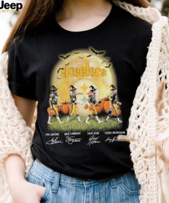 The Steelers Joe Greene Jack Lambert Jack Ham And Terry Bradshaw Abbey Road Halloween Signatures Shirt