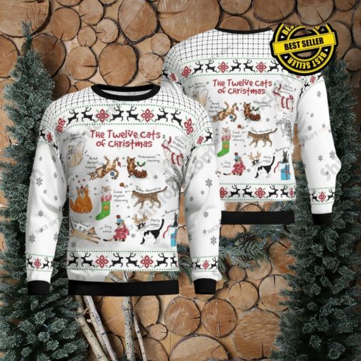 The Twelve Cats Of Christmas Christmas Ugly Sweater