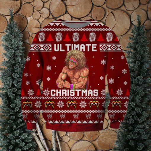 The Ultimate Warrior Knitting Pattern 3D Print Ugly Christmas Sweater Style Gift For Men Women