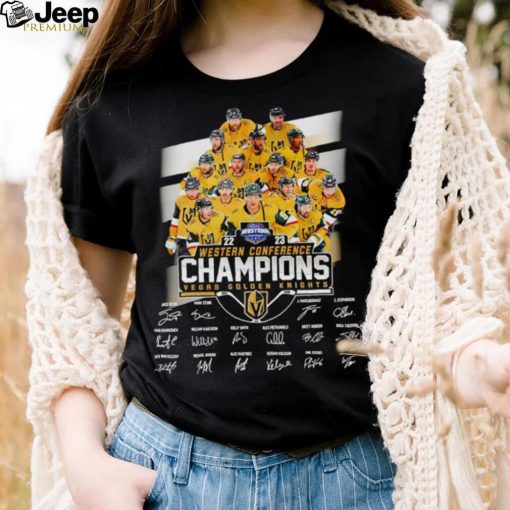 The Vegas Golden Knights team 2023 Western Conference Champions signatures shirt