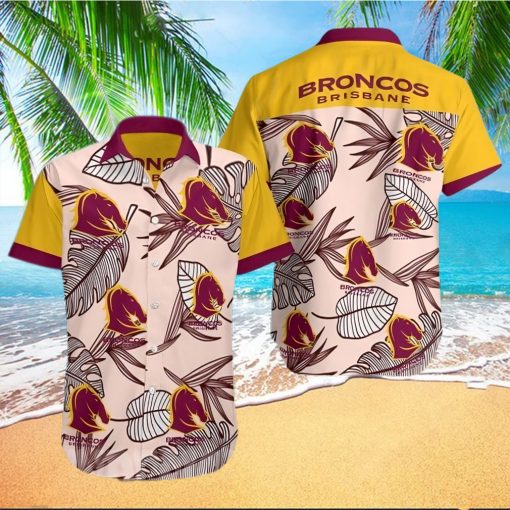 The best selling  Brisbane Broncos All Over Print Summer Short Sleeve Hawaiian Shirt