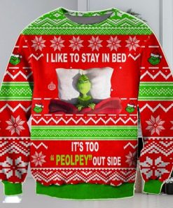 The funny character I Like To Stay In Bed Ugly Christmas Sweatshirt