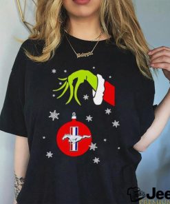 The grinch hand holding mustang shirt