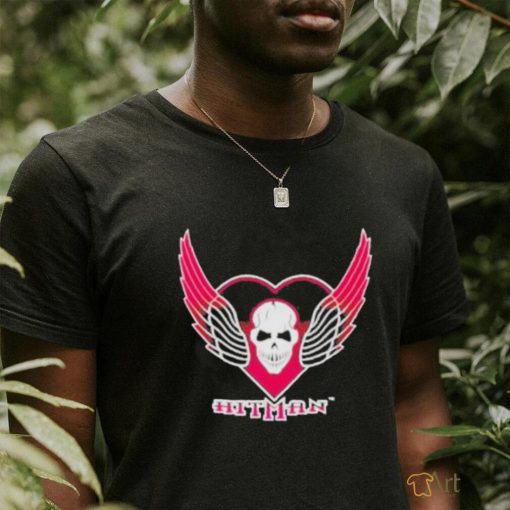 The hitman bret hart skull wings logo shirt