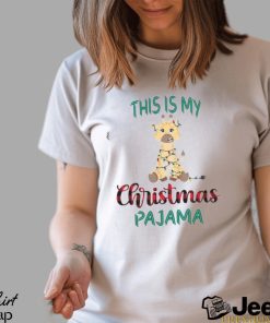 This Is My Christmas Pajama Shirt Red Plaid Giraffe Funny Shirt