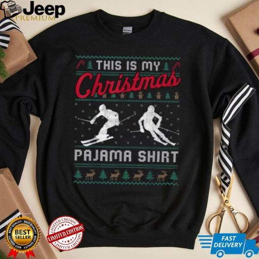 This Is My Christmas Pajama Skiing Ugly Sweater Funny