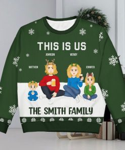 This Is Us Christmas Gift For Family Personalized Unisex Ugly Sweater