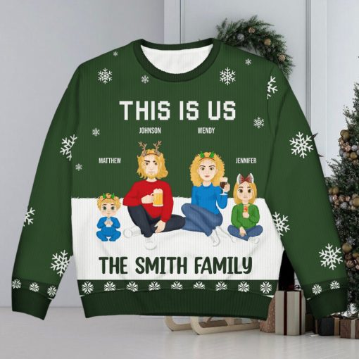 This Is Us Christmas Gift For Family Personalized Unisex Ugly Sweater