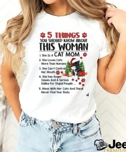 This Woman Loves Cats and Christmas Shirt