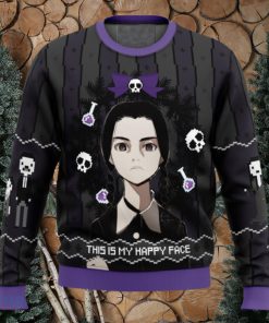 This is my Happy Face Wednesday Addams Xmas Ugly Christmas Sweater Christmas Gift For Men And Women