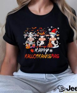 Three cows happy hallothanksmas shirt