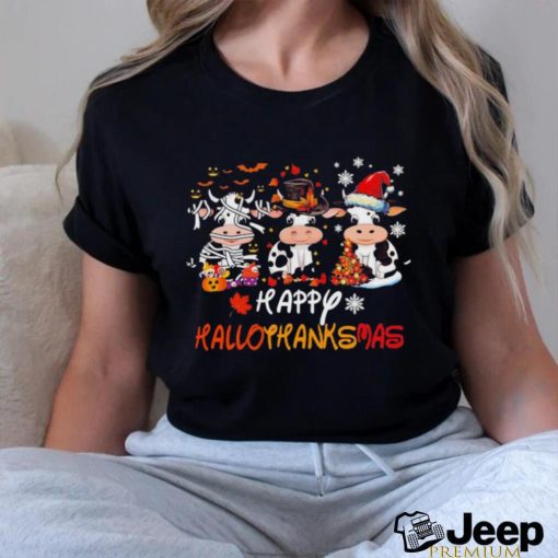 Three cows happy hallothanksmas shirt