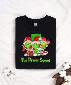 Three the Santa Grinch Gnomes Bus Driver Squad Merry Christmas Shirt