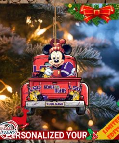 Tigers Mickey Mouse Ornament Personalized Your Name Sport Home Decor