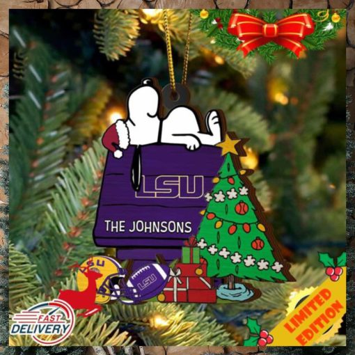 Tigers Snoopy Christmas NCAA Ornament Custom Name