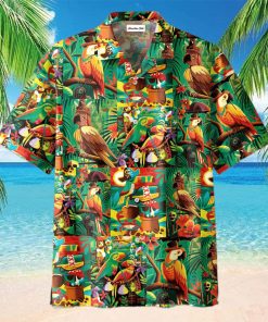 Tiki Tiki Parrot Art Unisex Hawaiian Aloha Shirts