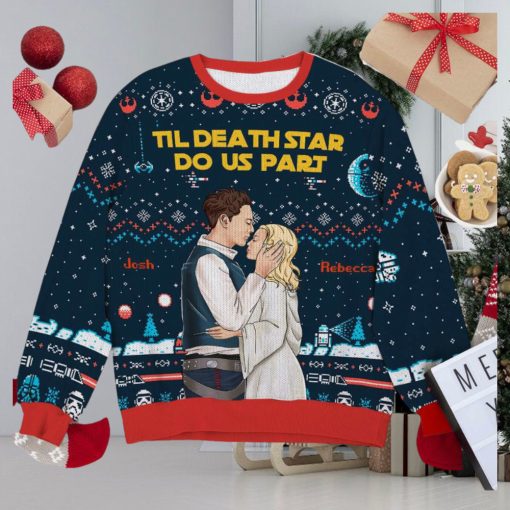 Till Death Star Do Us Part, Couple Gift, Personalized Knitted Ugly Sweater