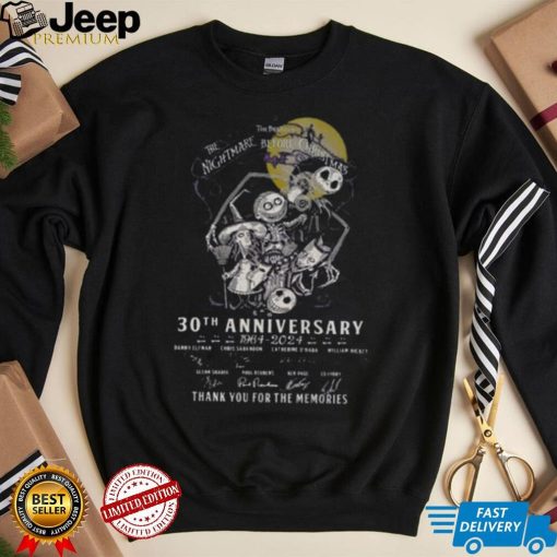 Tim Burtons The Nightmare Before Christmas 30th Anniversary 1994 2024 Thank You For The Memories T Shirt