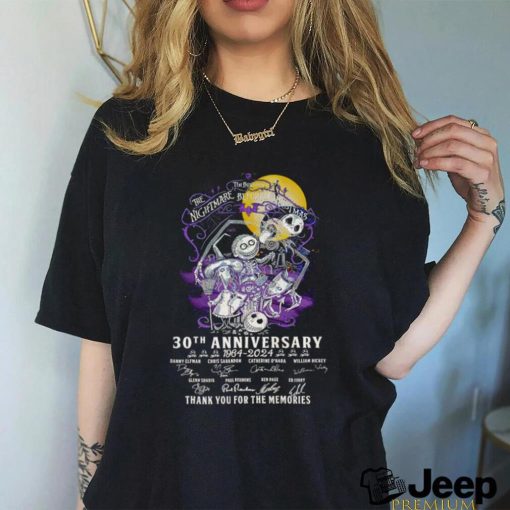 Tim Burton’s The Nightmare Before Christmas 30th anniversary 1964 2024 signature thank you for the memories shirt