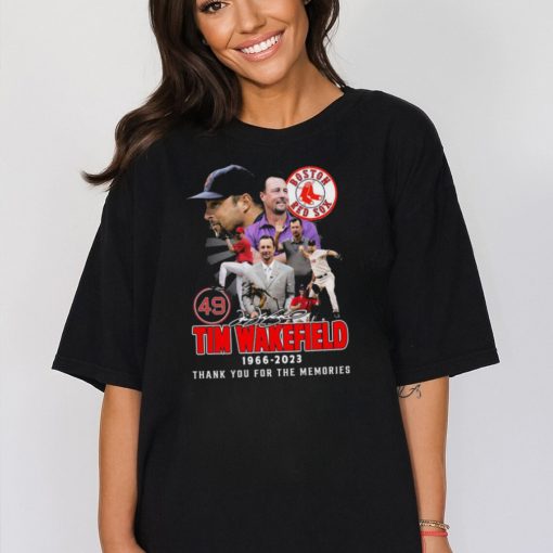 Tim wakefield 49 boston red sox 1966 2023 thank you for the memories signature shirt