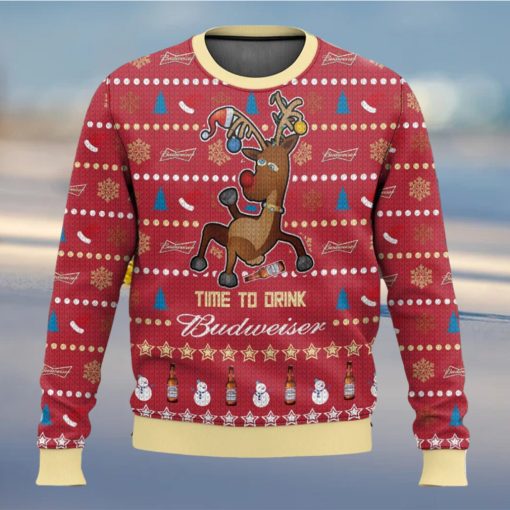 Time To Drink Budweiser Ugly Christmas Sweater