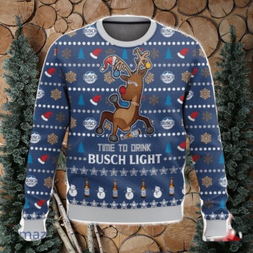 Time To Drink Busch Light Ugly Christmas Sweater Christmas Holiday Gift