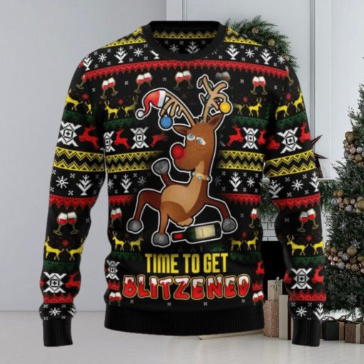 Time To Get Blitzened Ugly Christmas Sweater