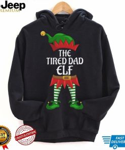 Tired Dad Elf Family Matching Group Christmas Party T Shirt