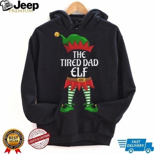 Tired Dad Elf Family Matching Group Christmas Party T Shirt