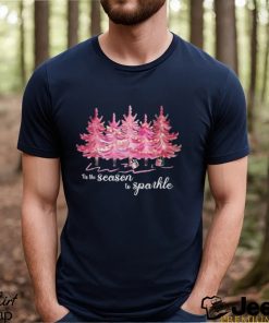 Tis the season to sparkle cute pink christmas tree t shirt