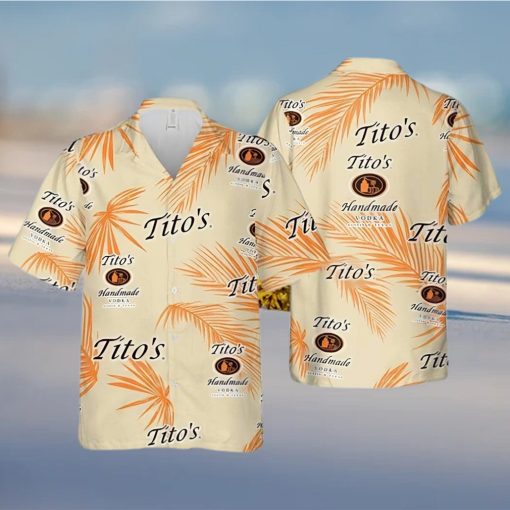 Tito’s Hawaiian Shirt Palm Leaves Pattern Vodka Lovers Gift