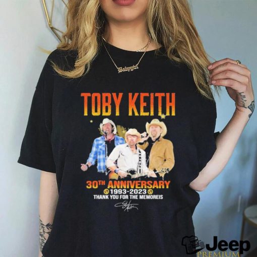 Toby Keith 30th Anniversary 1993 2023 Thank You For The Memories signature Shirt