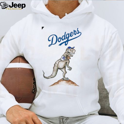 Toddler Los Angeles Dodgers Tiny Turnip White Black TT Rex Raglan 3 4 Sleeve T Shirt