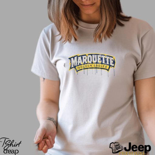 Toddler White Marquette Golden Eagles Team Logo Dripping Helmet Shirt