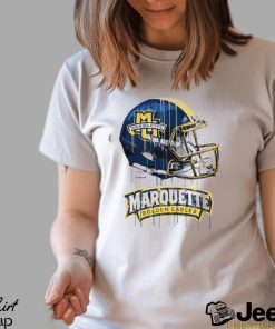 Toddler White Marquette Golden Eagles Team Logo Dripping Helmet T Shirt