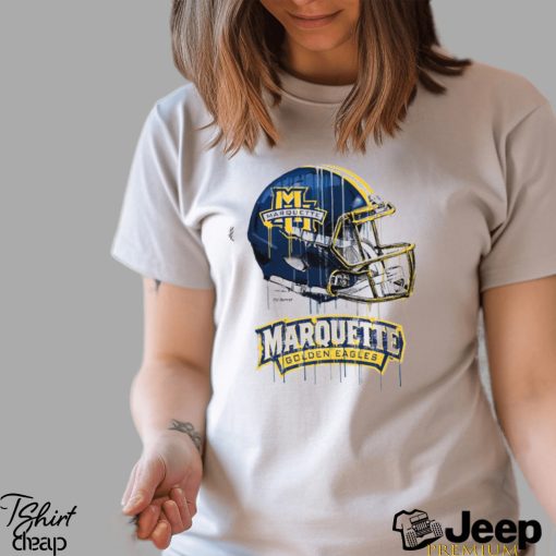 Toddler White Marquette Golden Eagles Team Logo Dripping Helmet T Shirt