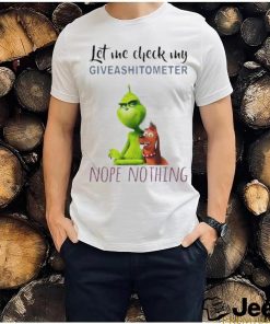 Top The Grinch And Max Let Me Check My Giveashitometer Nope Nothing T Shirt