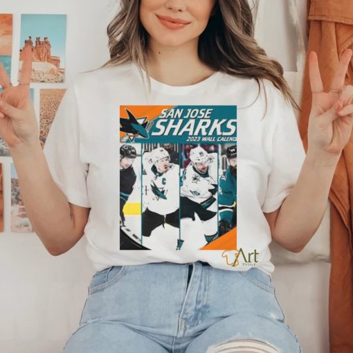 Top san jose sharks 2023 team wall calendar shirt