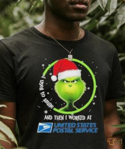 Top santa Grinch I used to smile and the I worked at USPS 2023 christmas shirt