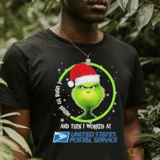 Top santa Grinch I used to smile and the I worked at USPS 2023 christmas shirt