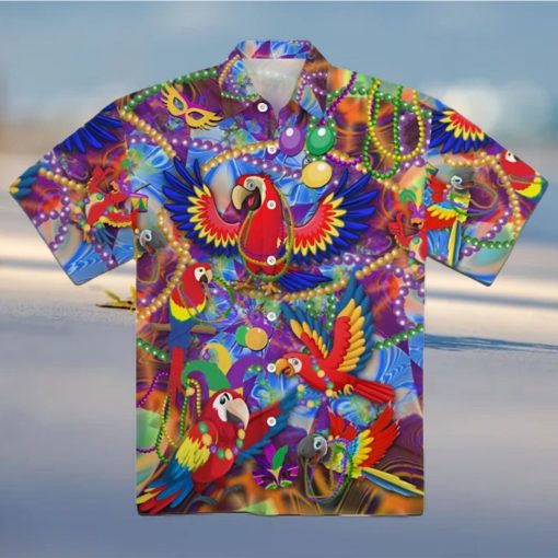 [Top selling Item] Mardi Gras Parrot Aloha All Over Print Hawaiian Shirt