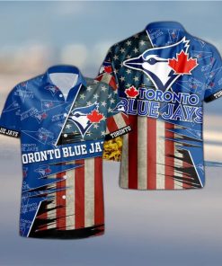 Toronto Blue Jays American Flag Logo Hawaiian Shirt Vacation Gift For Men And Women Gift