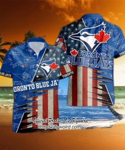 Toronto Blue Jays American Flag Logo Vacation Gift For Men And Women Gift MLB hawaiian shirt