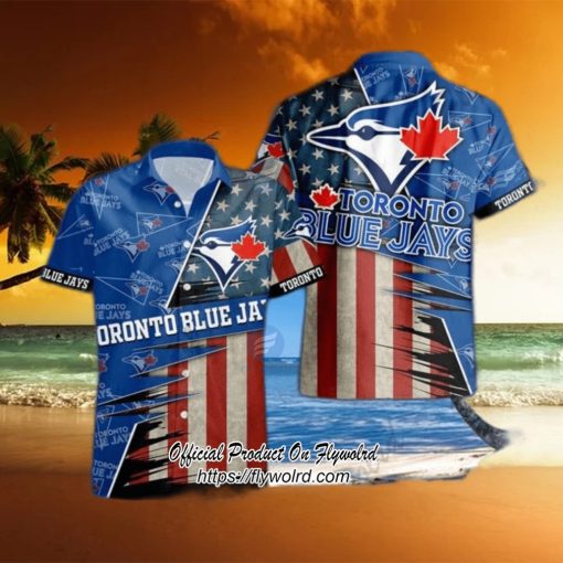 Toronto Blue Jays American Flag Logo Vacation Gift For Men And Women Gift MLB hawaiian shirt